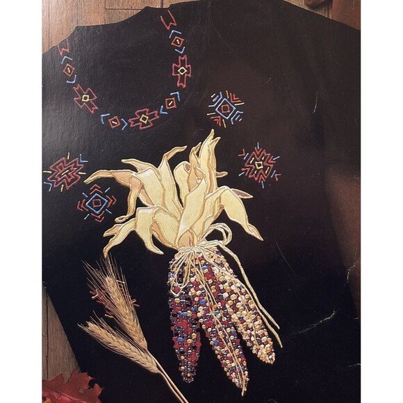 Vtg Daisy Kingdom BOUNTIFUL HARVEST #6947 THANKSGIVING FALL No Sew Appliques 2pc - Picture 3 of 3